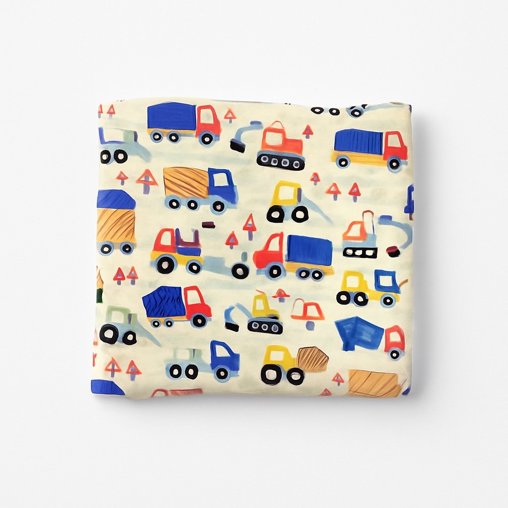 🛻 Little Sleepies “Construction Trucks” Blanket